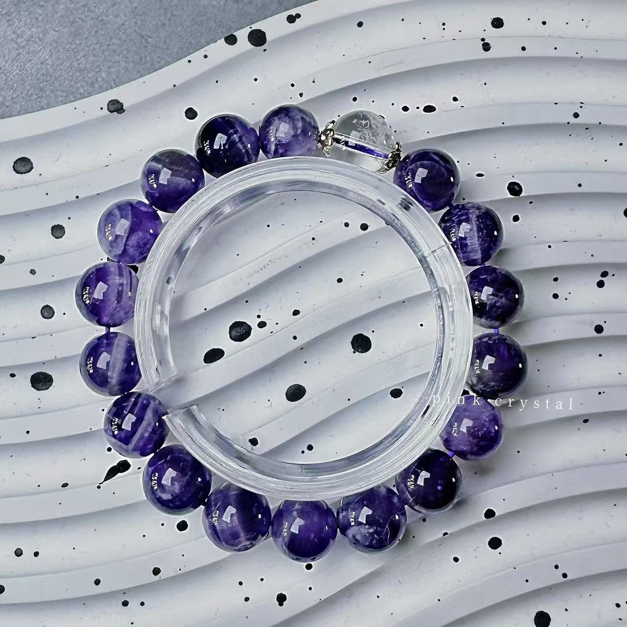 Moon Serenity アメジスト×クリスタル 天然石ブレスレット｜浄化 直感 安定