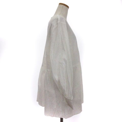 半額満載！スーパーSALE グランドセール！ アンタイトル UNTITLED ふくれ 長袖 ブラウス ペプラムシャツ トップス