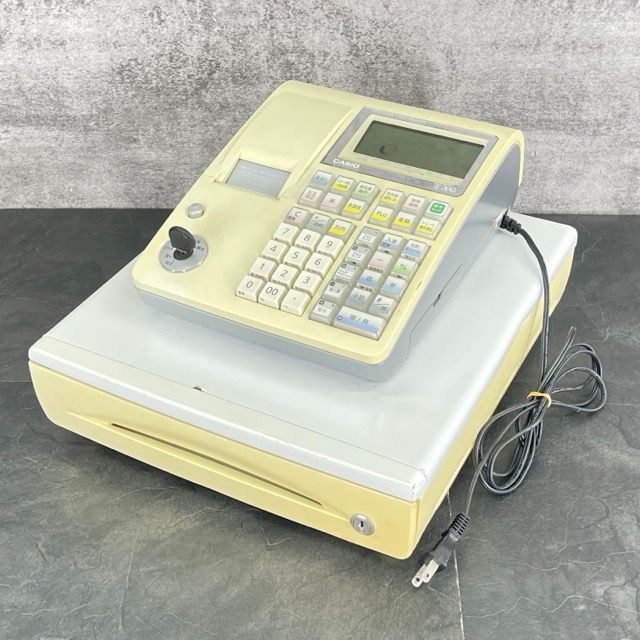 電子レジスター 基本動作 済み CASIO カシオ TE-300 ホワイト系 鍵付き ドロア分離型 店舗用品 お会計 |513176