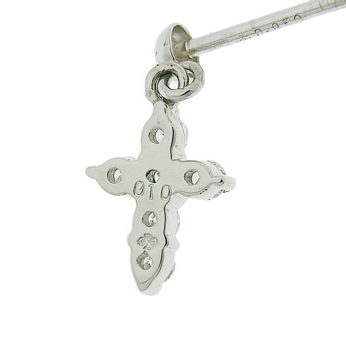 Jewelry Maki ジュエリーマキ クロス モチーフ ダイヤ ピアス Pt850