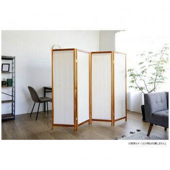 弘益 KOEKI UTILITY 木製スクリーン 帆布 4連 ブラウン HT4BR