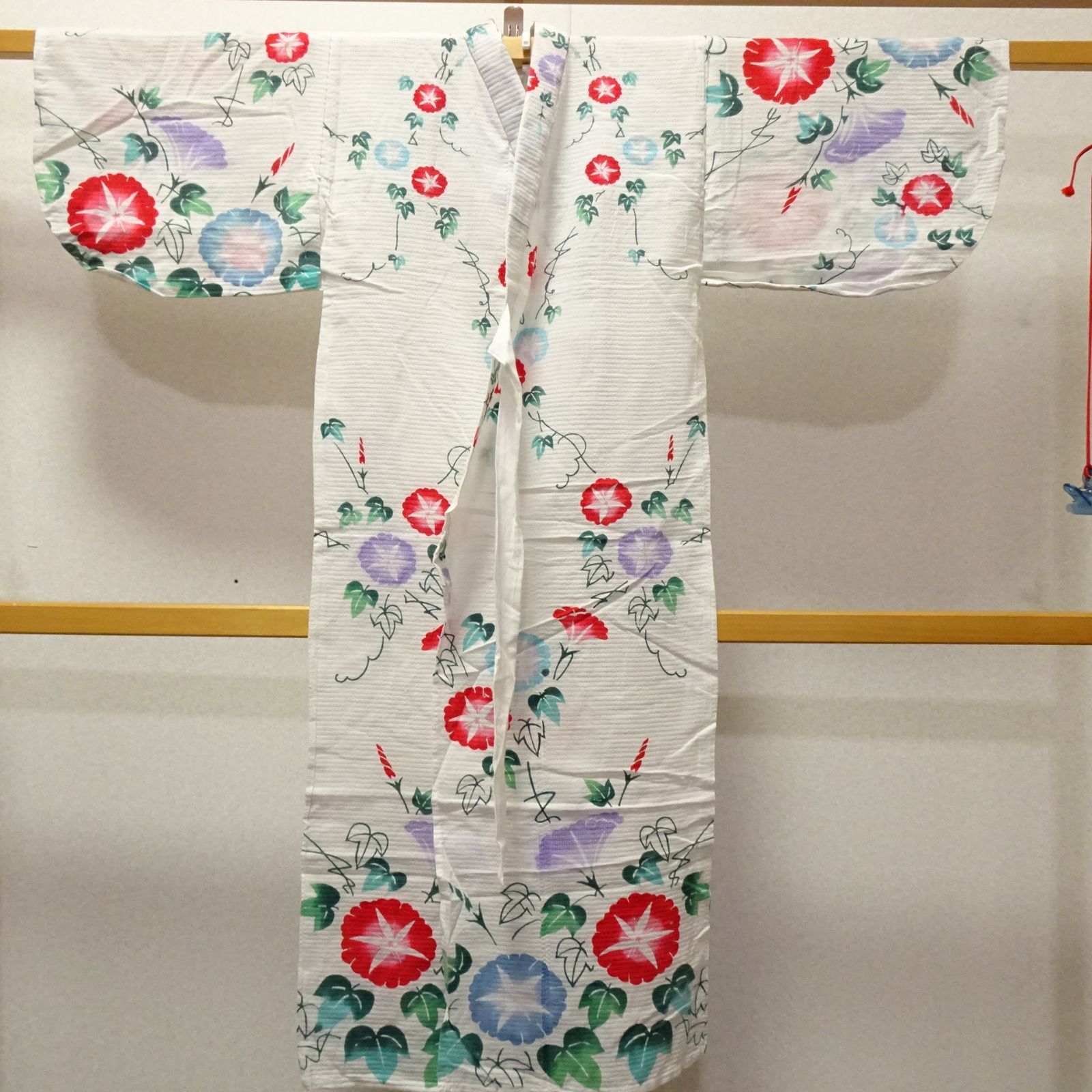 綿 子供浴衣 附下柄 朝顔 リップル【231692】