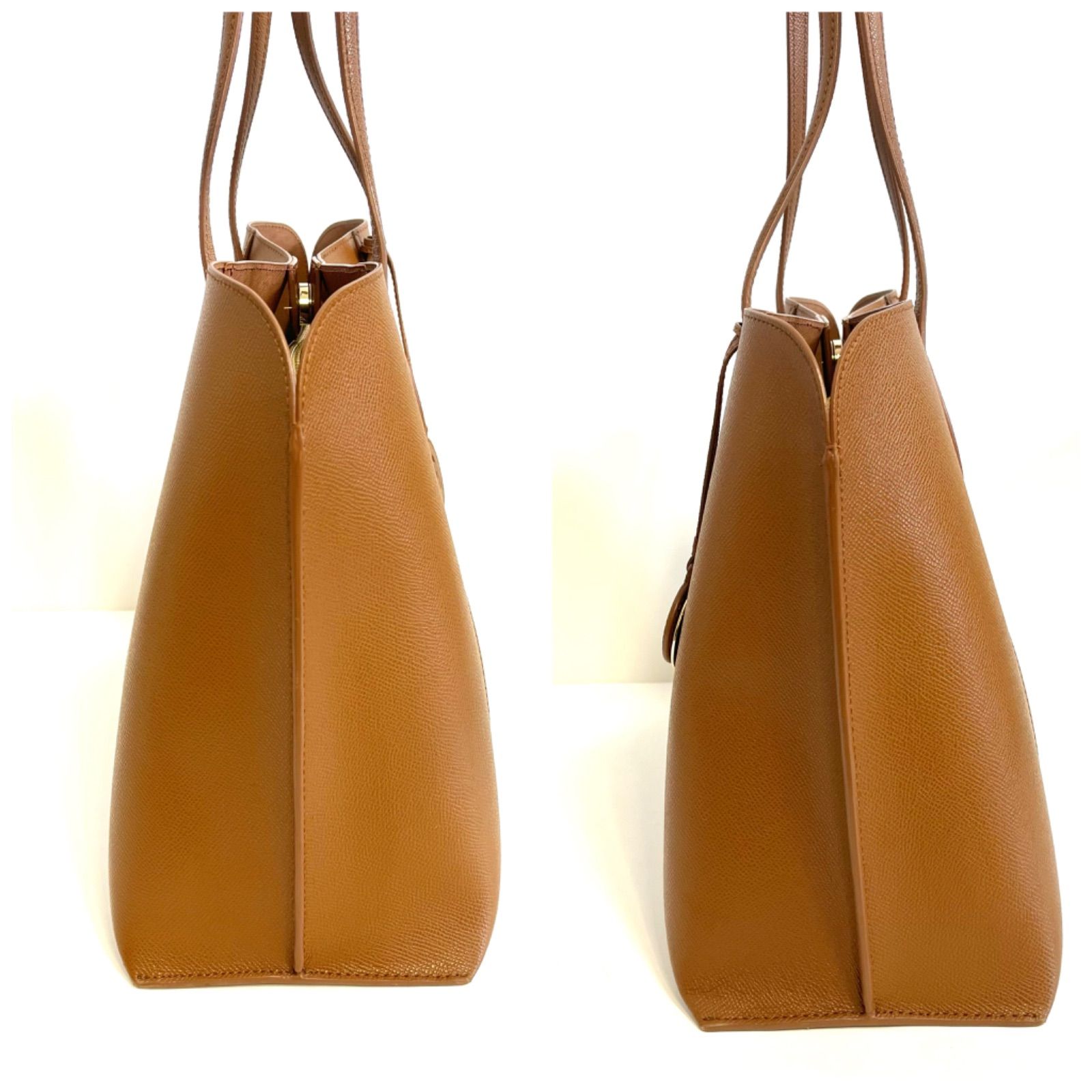 極美品 FURLA レザー トートバッグ ヴィットリア チャーム付き ブラウン 極美品】FURLA フルラ ヴィットリア Lサイズ ブラウン チャーム付き