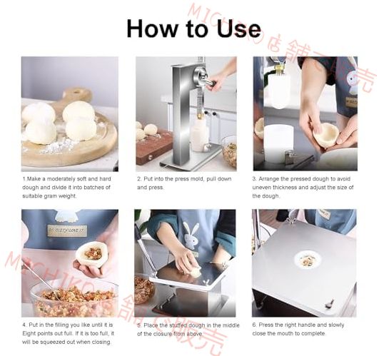 包子メーカー 半自動まんじゅう機 メーカーマニュアル 饅頭メーカー 半自動ステンレススチール製蒸しパン製造機械ツールセット 3個の型付き 家庭用および商業用調理用 おいしい包子 金型一式