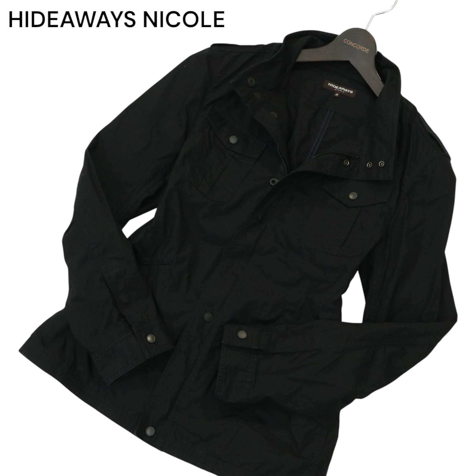 HIDEAWAYS NICOLE ハイダウェイ ニコル 通年☆ スタンドカラー ワーク 
