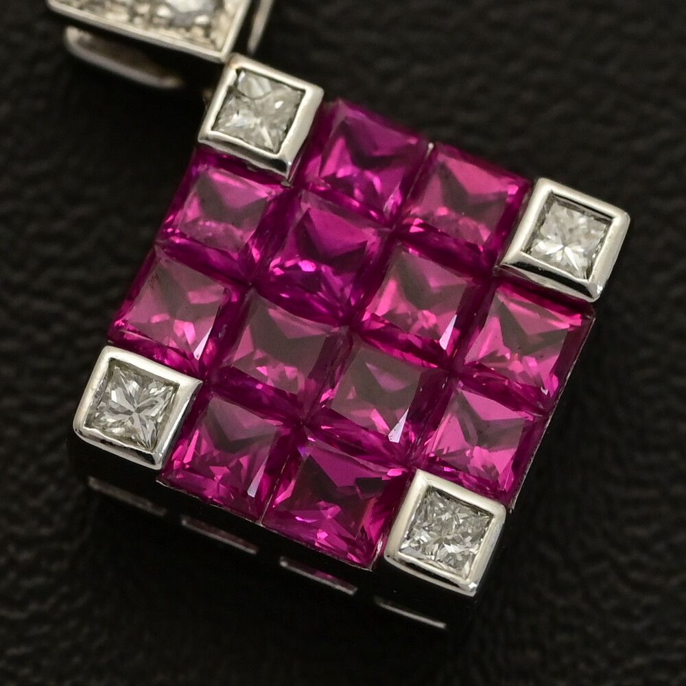 1.51ct FD 0.26ct ルビーペンダントトップ K18WG 750-4.1g ホワイトゴールド 翌日配送可 ♀ N レディース 592412