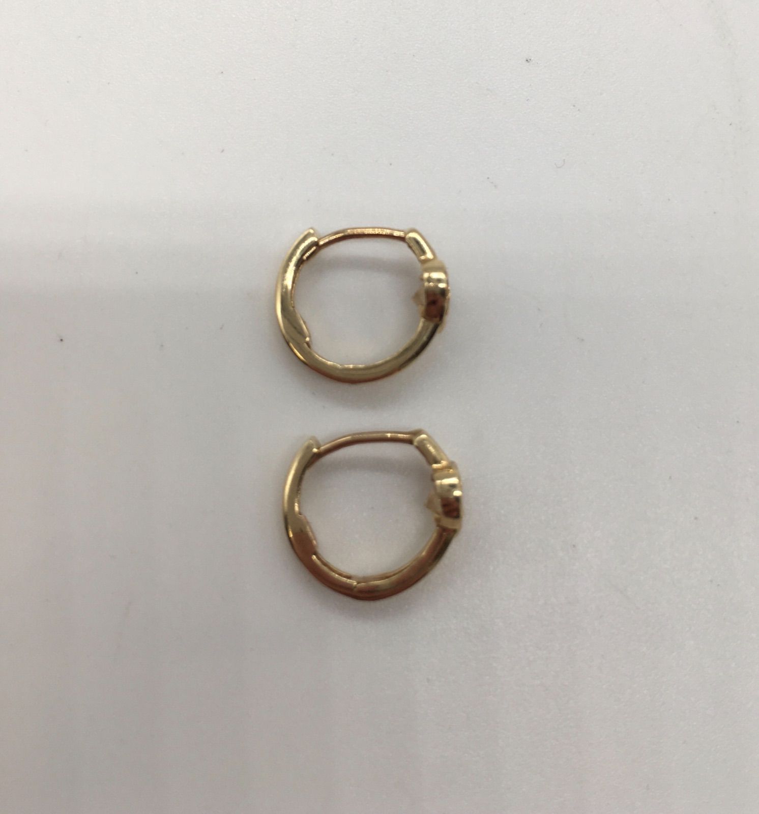 CARAT 両耳プラチナ/K18 中折れフープピアス 13mm 片耳のみ】楽天