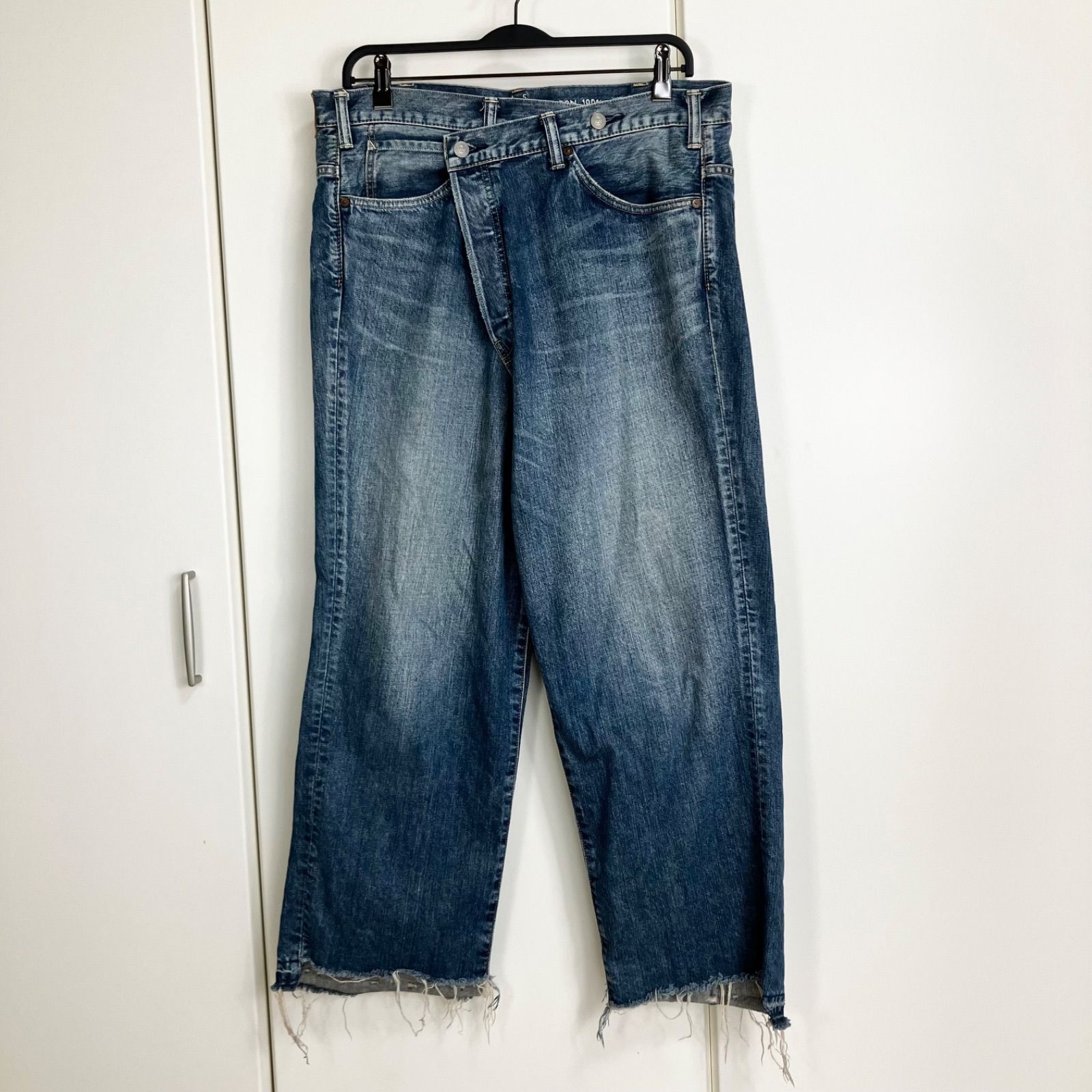 45R ライ麦デニムのクロスオーバーパンツ（重） デニムパンツ 34  