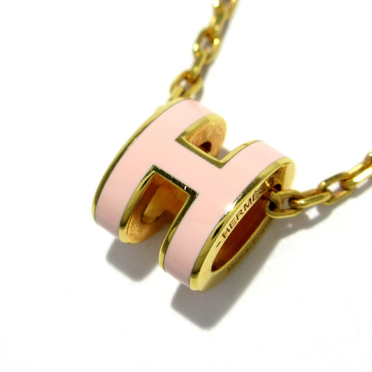 HERMES(エルメス) ネックレス美品 ミニポップアッシュ 金属素材 ゴールド×ライトピンク - メルカリ
