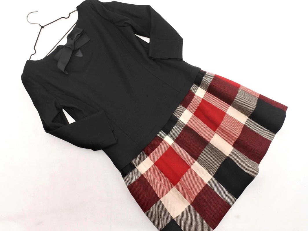 バーバリーブルーレーベル ウール100% チェック フェイクレイヤード