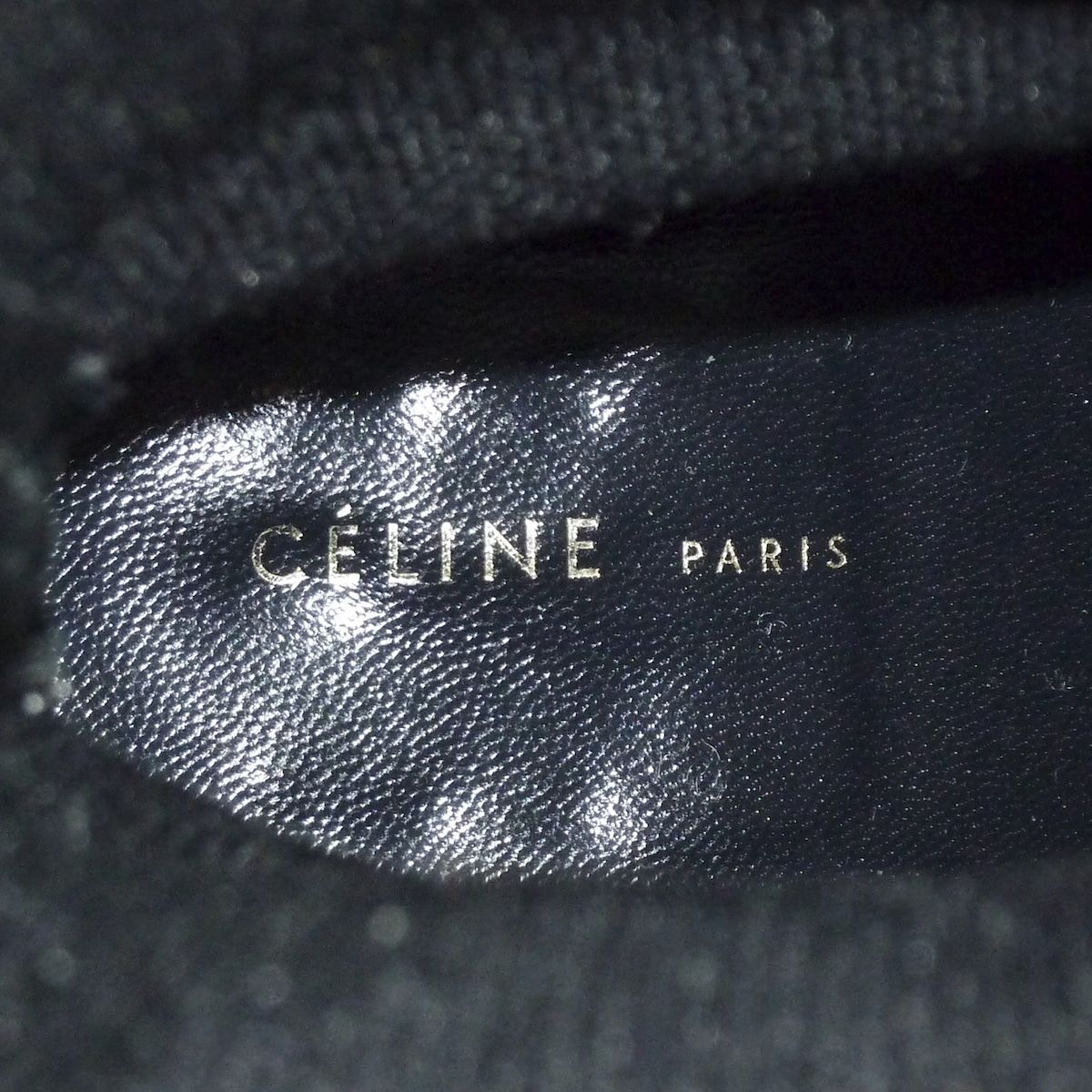 CELINE(セリーヌ) ショートブーツ 37 レディース - 黒 ストレッチ/アウトソール張替済 化学繊維