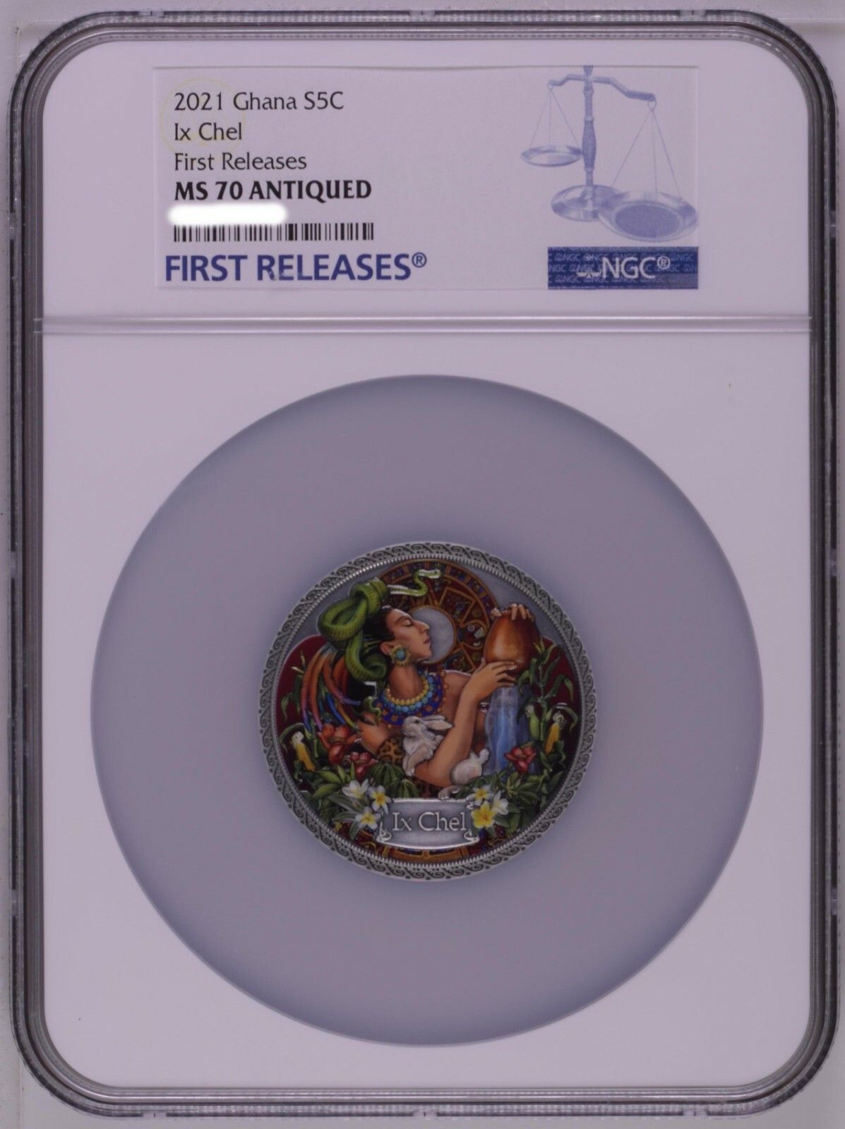 NGC MS70 First Releases Ghana 2021 Ix Chel Goddesses of Health Silver Coin 50g