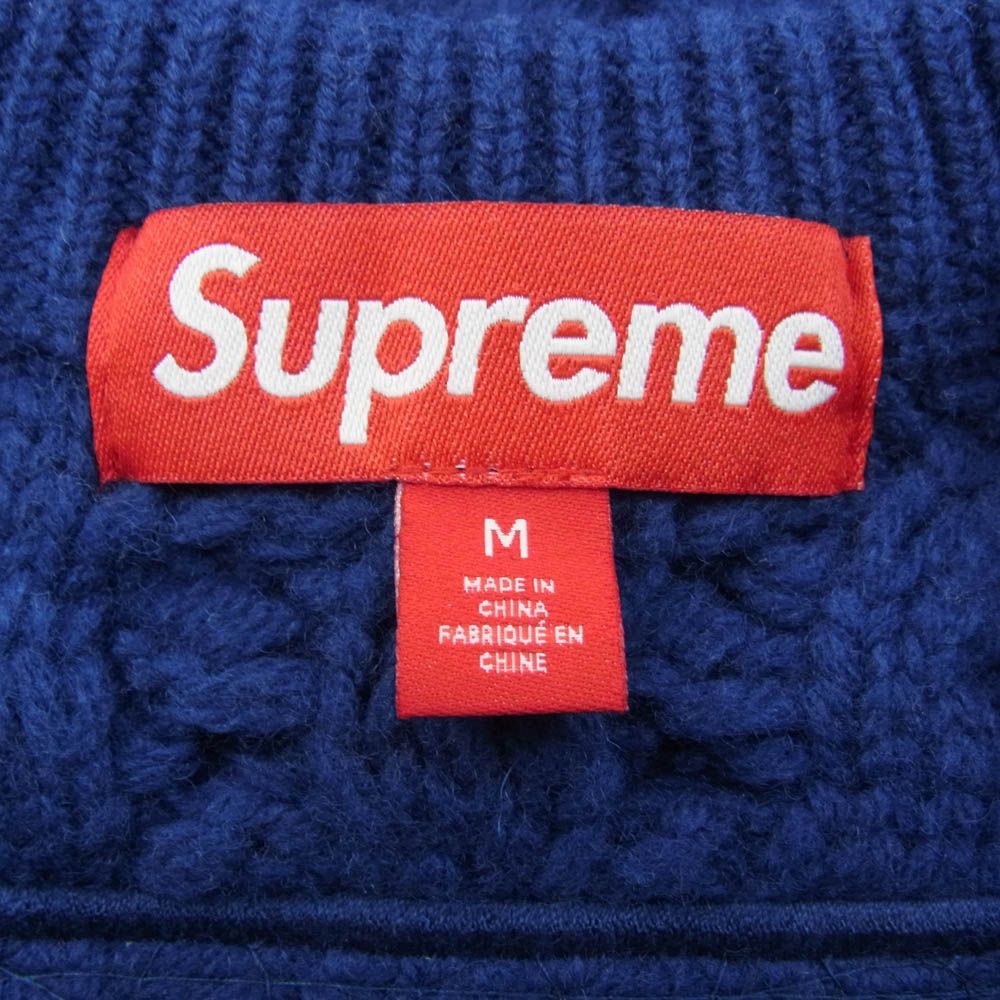 Supreme シュプリーム 23AW Applique Cable Knit Sweater ビッグロゴ
