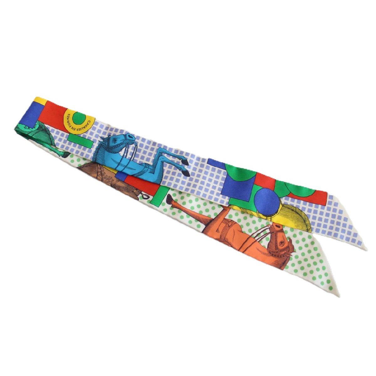 HERMES エルメス ツイリー カヴァリエ・アン・フォルム シルク100