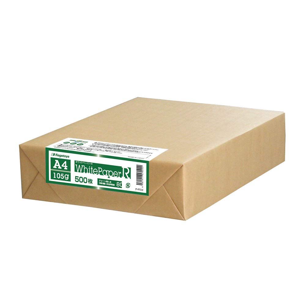 グリーン 法適合 ホワイトペーパーR 環境紙 A 4 105 g 厚口 ナ-RT 22 ISO白色度約70