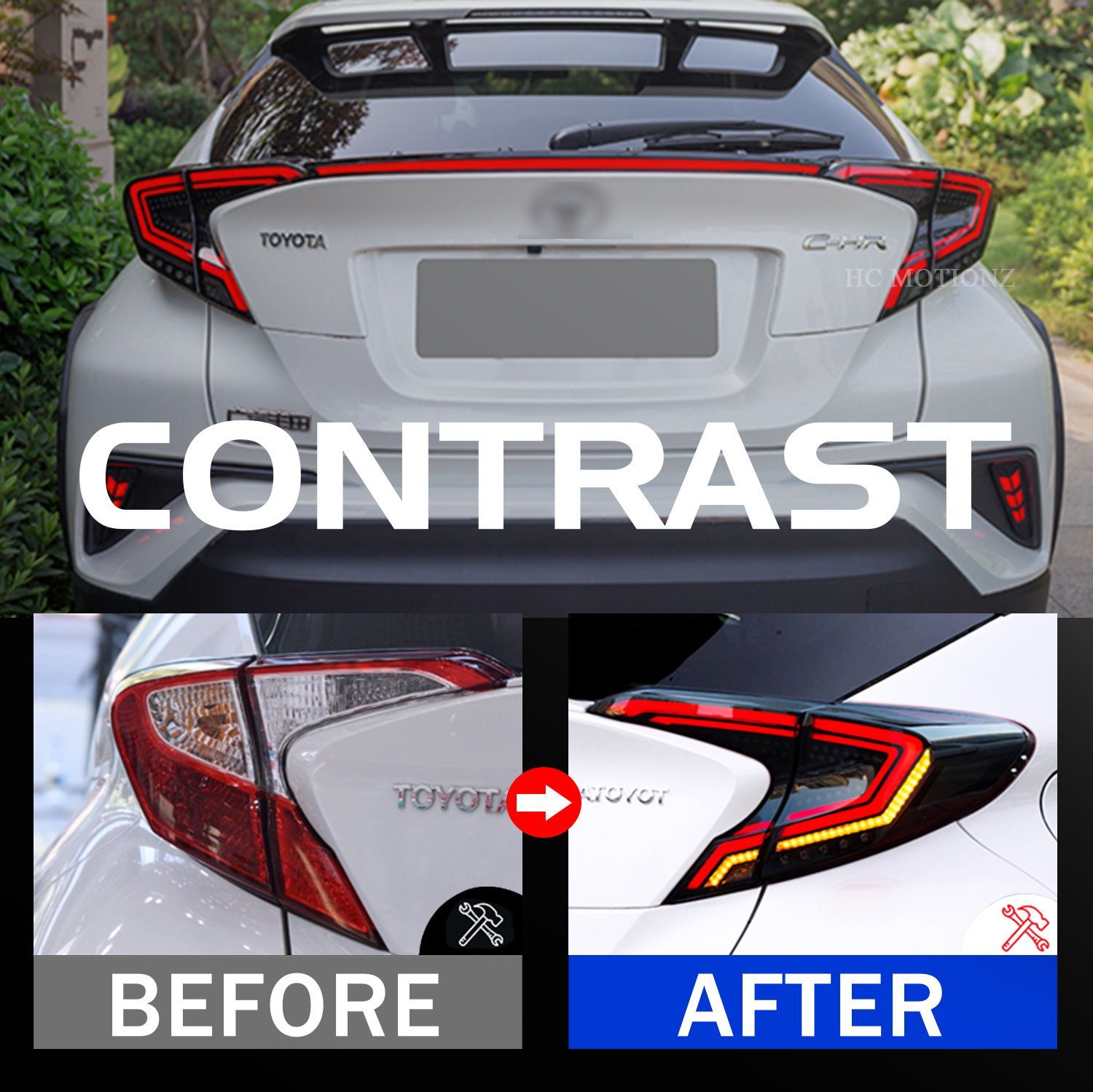 トヨタ C-HR 18-20年モデル 用 LED星空デザイン流れるウインカー尾灯ユニット