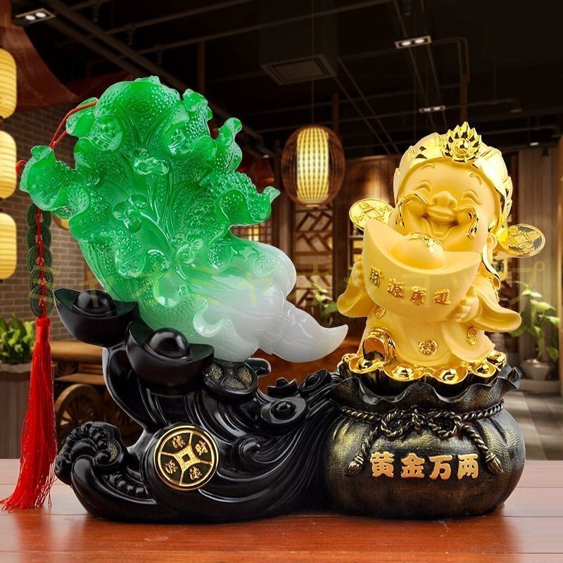 富の神 白菜 金色 ゴールド 黄金 開運 運気アップ 風水 インテリア 玄関 リビング 贈り物 オフィス 開業祝い 風水グッズ 金運 財運 招財 子宝 安産祈願 無病息災