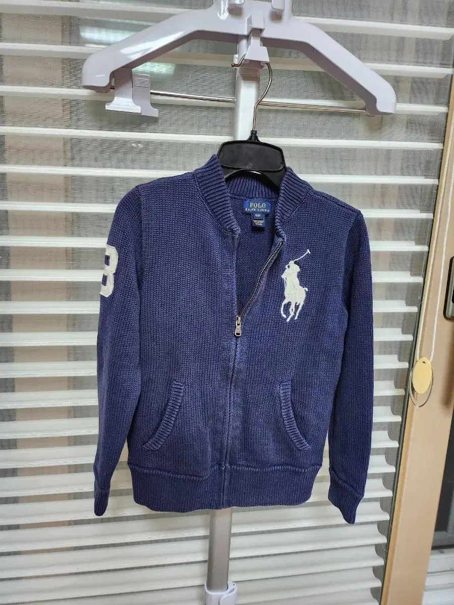 ポロラルフローレン キッズ ニット ジップアップ カーディガン ネイビー