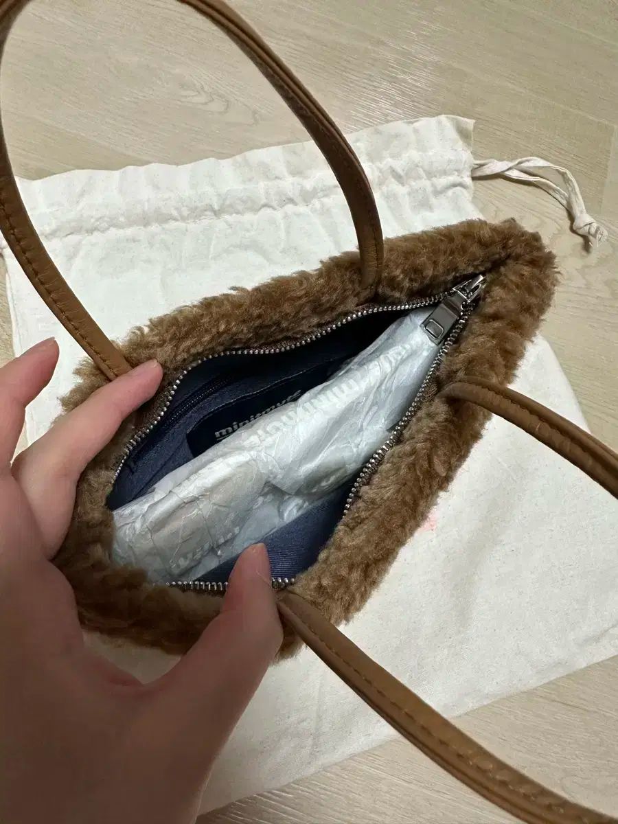 MINITMUTE ミニミュート ブラウニー ファー トートバッグ ブラウン DECORATOM_COM_BR