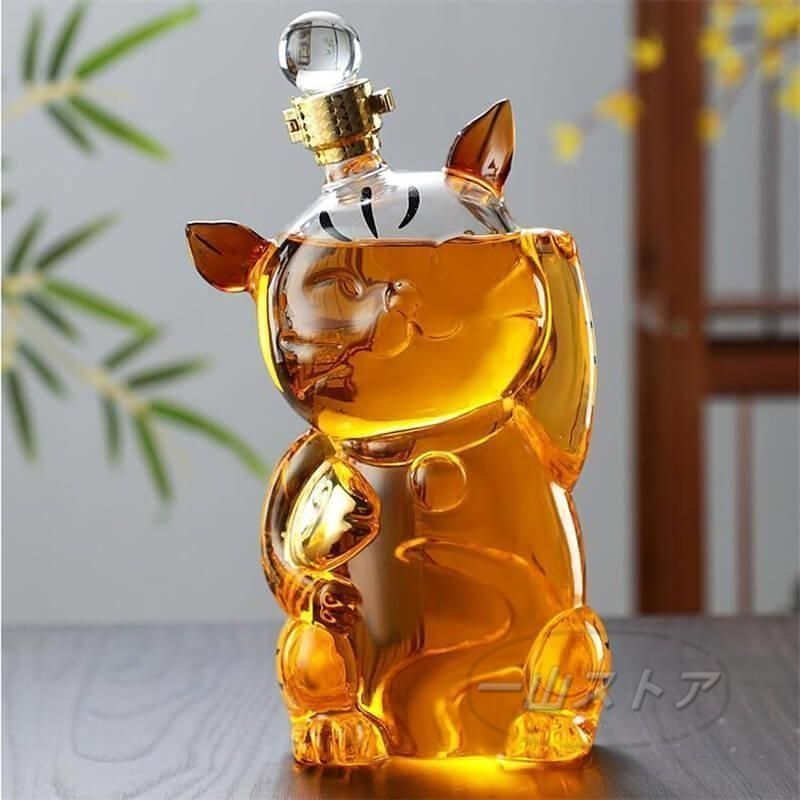 300ML ウィスキ一デカンタ ウイスキーボト ワインデカンタ アート置物