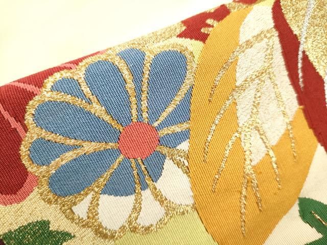 ¨̮⃝ 総刺繍 鈴と花文様 名古屋帯 昭和レトロ 大正ロマン 仕立て直し品長さ364 楽天市場】アンティーク 正絹 刺繍 帯の通販