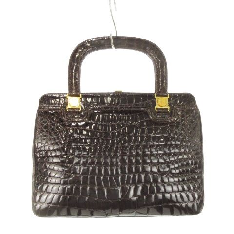 モデルロイヤル ハンドバッグ ガマ口 シャイニークロコ クロコダイル