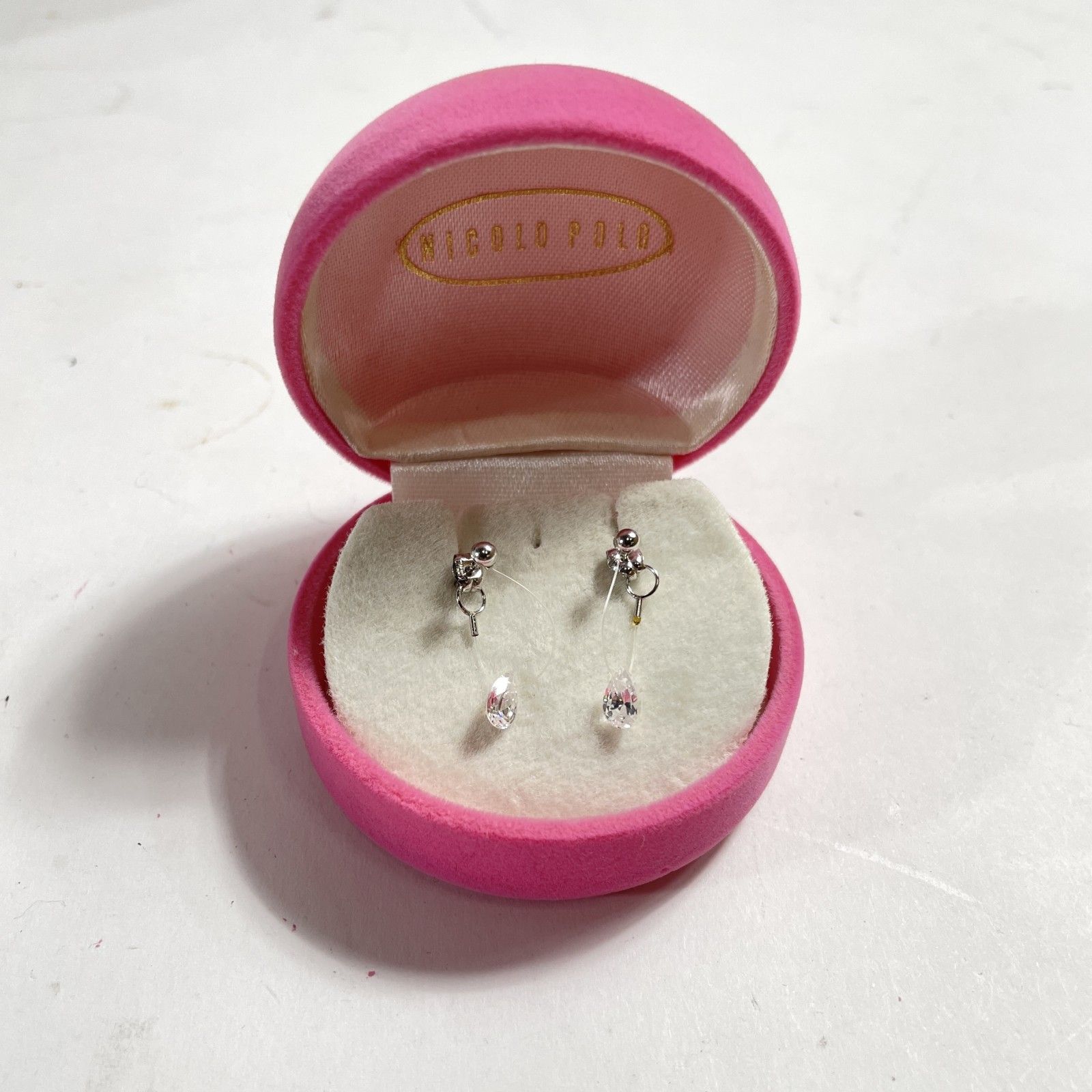 K14WG刻印　ピアス　両耳用 ☆ K14WG刻印 14金 ホワイトゴールド ワイヤーフープピアス 両耳ピアス