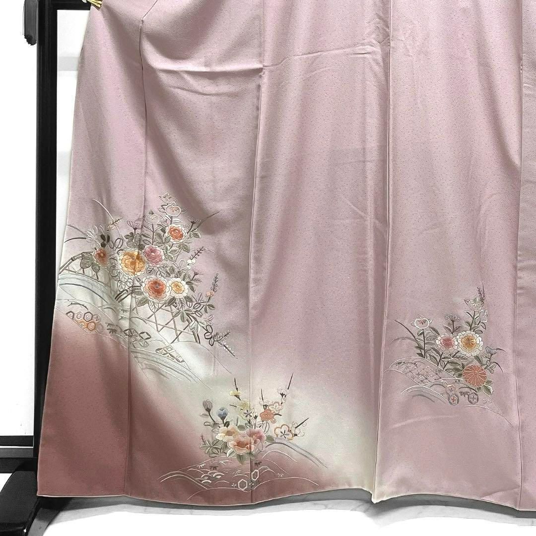 付け下げ　刺繍　菊　橘　七宝　蛇籠　亀甲　着物　094a d 付け下げ 刺繍 菊 橘 七宝 蛇籠 亀甲 着物 094a d - メルカリ