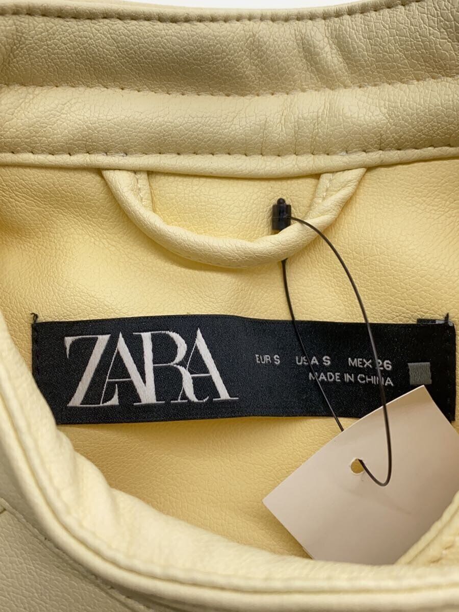 ZARA シングルライダースジャケット S フェイクレザー ホワイト