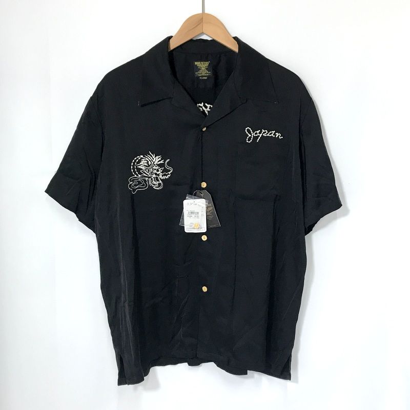 HOUSTON スーベニアシャツ 41047 半袖シャツ SOUVENIR SHIRTS MAP 刺繍 和柄 カジュアル XLサイズ ヒューストン トップス A13690◆
