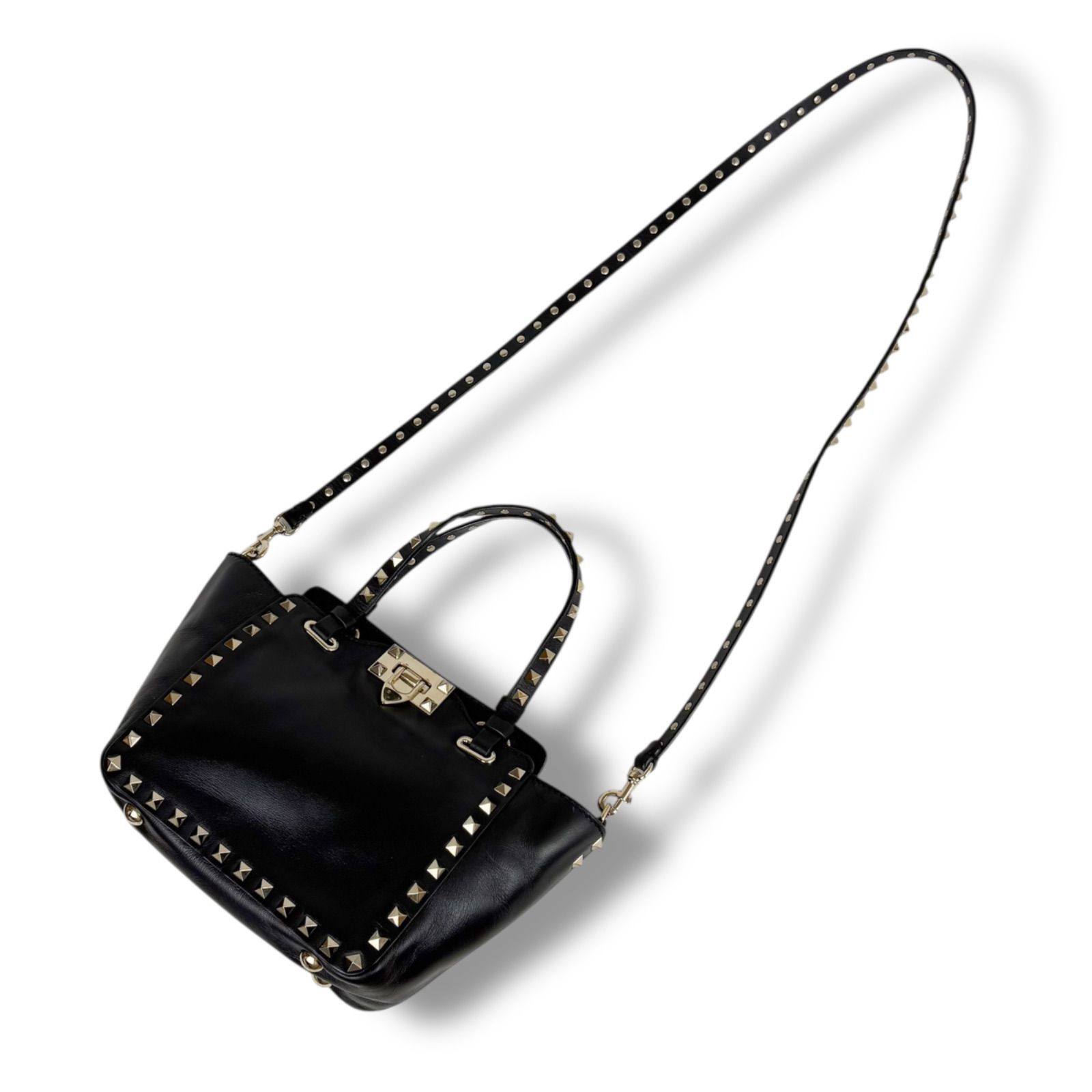 VALENTINO ヴァレンティノ ロックスタッズ 2WAY ミニトートバッグ 