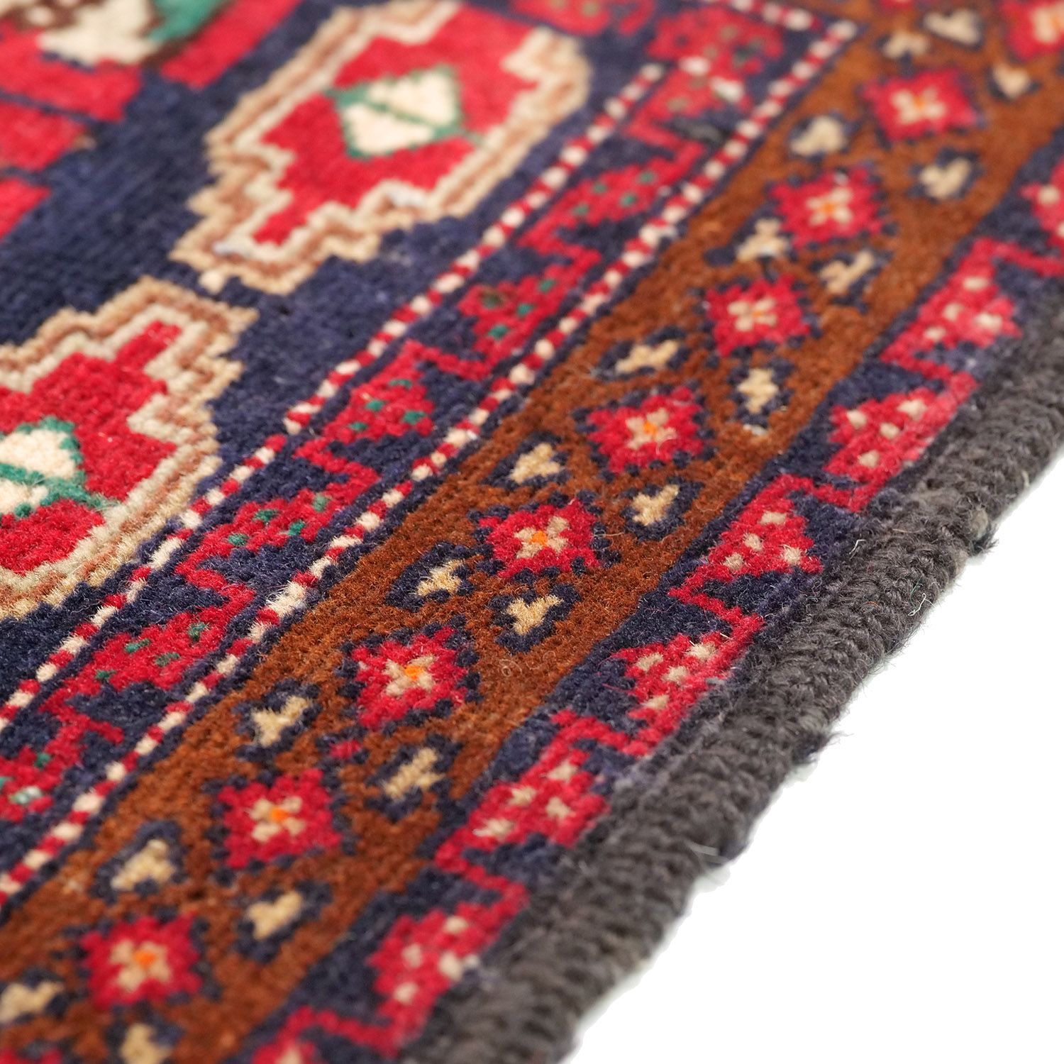 今すぐ一括検索！必見。 トルバトジャム 1950年代 1250×640mm セミアンティーク ダイヤモンドモチーフ 手織り - carpet-アンティークペルシャ絨毯 ヴィンテージラグ専門店