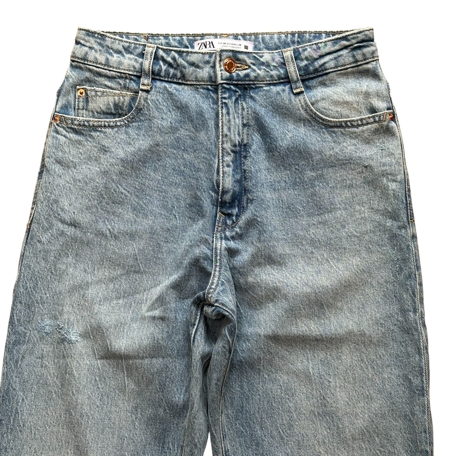 perverzeハイウエストデニム ZARA】ハイウエストリラックスオーバーサイズジーンズ8727/018
