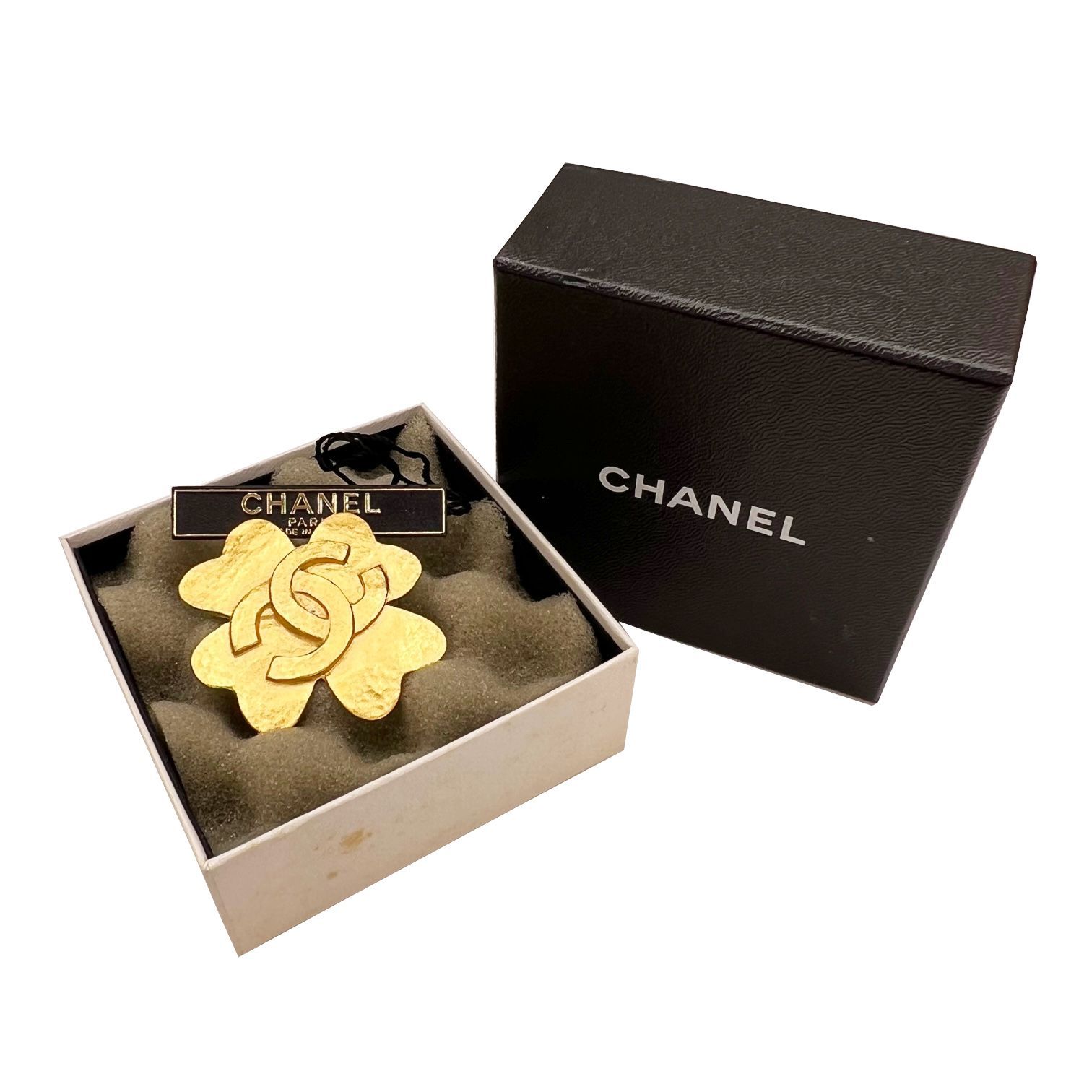 CHANEL シャネル クローバー ココマーク ブローチ ヴィンテージ 95P