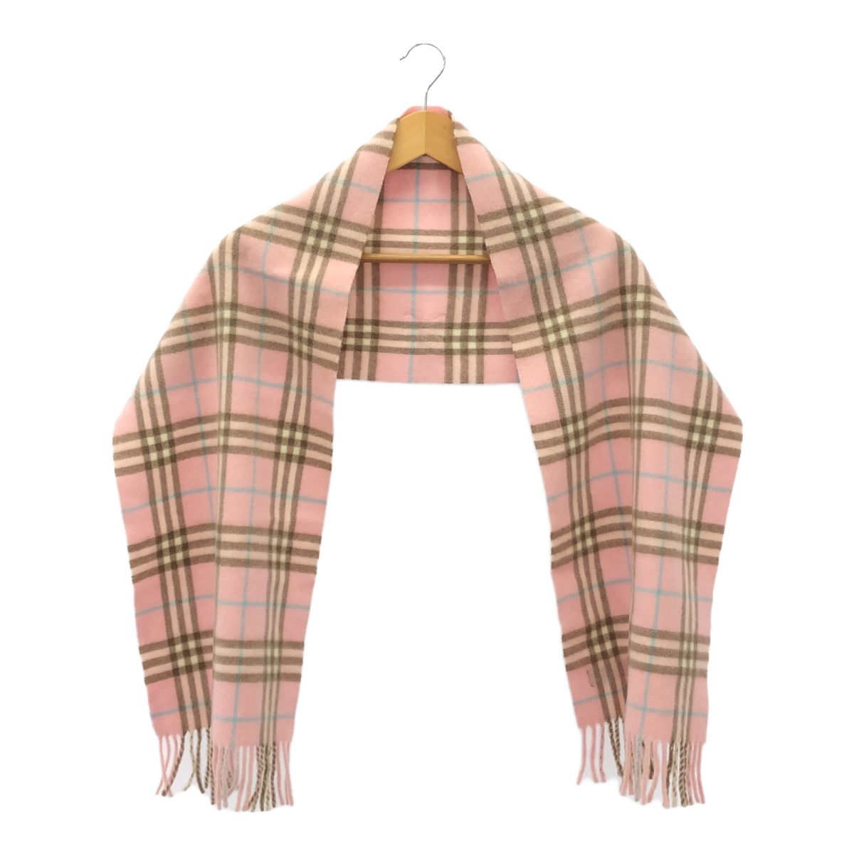 BURBERRY カシミヤ チェック柄 マフラー　ピンク系　☆大幅お値下げ中☆ BURBERRY カシミヤ マフラー チェック柄 ピンク系 - メルカリ