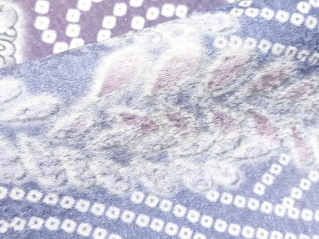 平和屋本店□極上 訪問着 辻が花 暈し染め 銀通し地 三越扱い 逸品