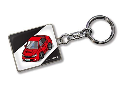 レッド [MKJP] カスタムキーホルダー スバル レガシィ B4 BL ベース：ブラック 車カラー：レッド