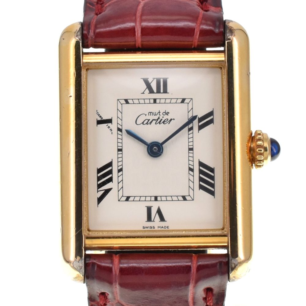 カルティエ CARTIER W1013654 マストタンク SV925 GP |レザー クォーツ レディース G 139452