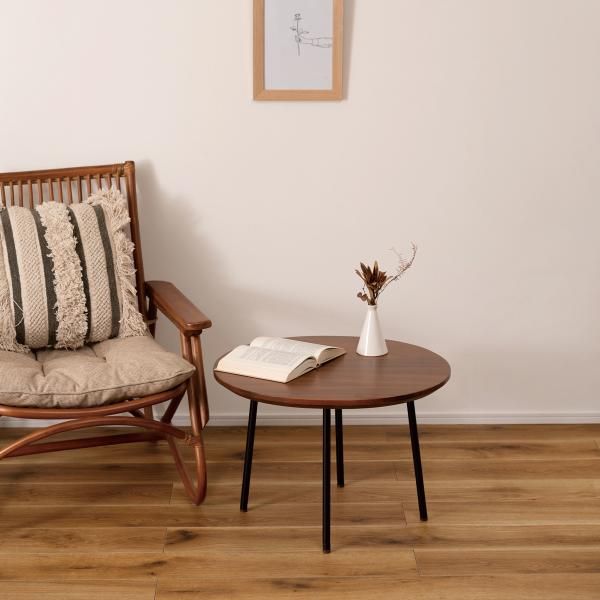 ラウンドテーブル 約W60×D55×H40.5cm ブラウン 組立品