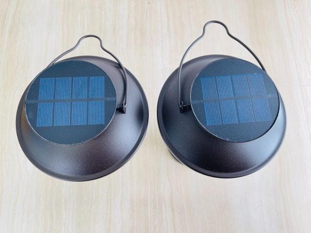 展示未使用品 LEDソーラーライト 2本セット ランタン型/吊下げ