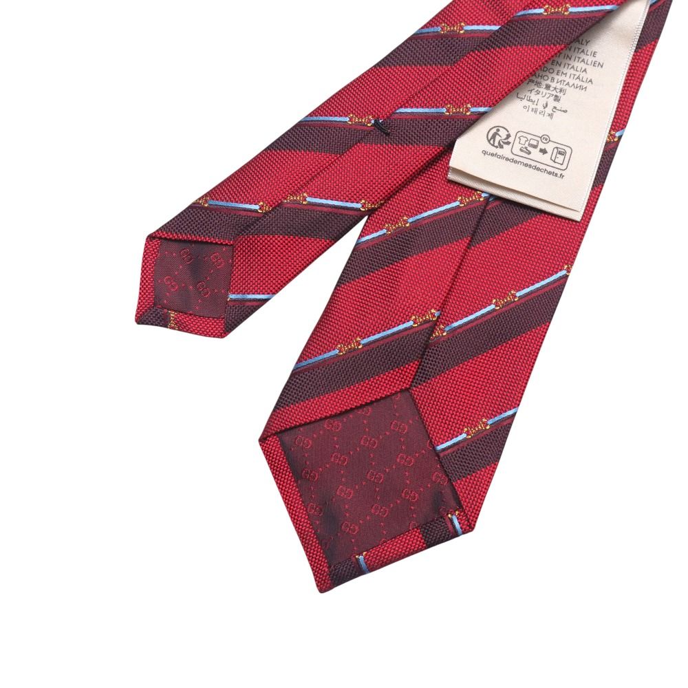 □美品□GUCCI グッチ ネクタイ CGロゴ ホースビット シェリーライン