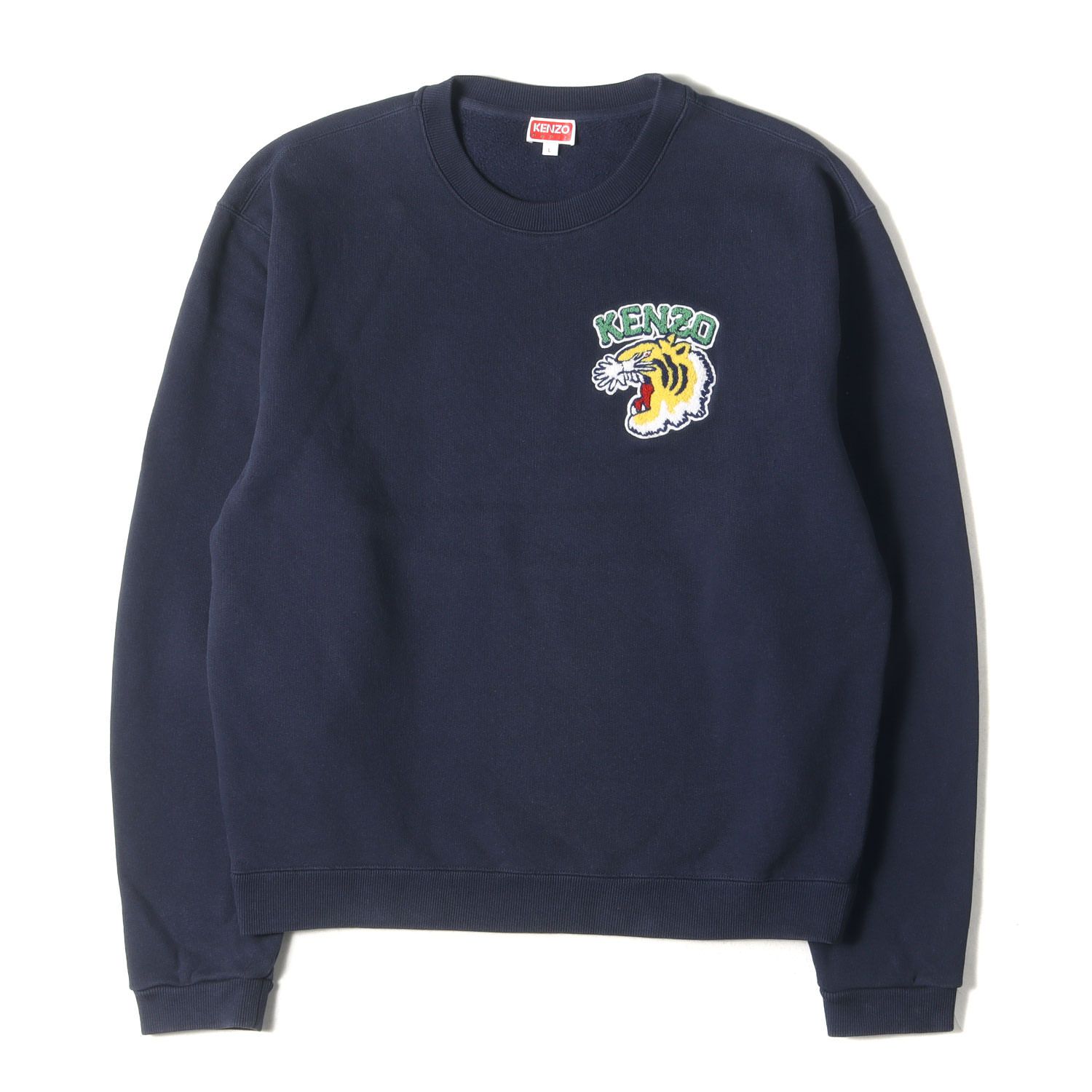 KENZO ケンゾー スウェット サイズ:L 22SS タイガー ロゴ サガラワッペン スウェットシャツ (UNIVERSITY TIGER CREW  SWEAT) ネイビー 紺 トップス トレーナー【メンズ】 - メルカリ