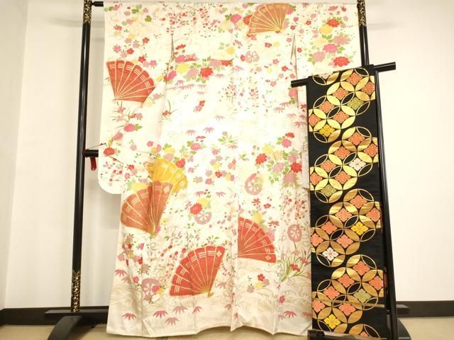 平和屋1■付下げ　反物　駒刺繍　雲重ね草花文　金彩　着尺　逸品　未使用　CAAA3376th 平和屋着物□豪華色留袖 刺繍 エ霞飛鶴花文 金彩 正絹 逸品 AAAZ9725gw