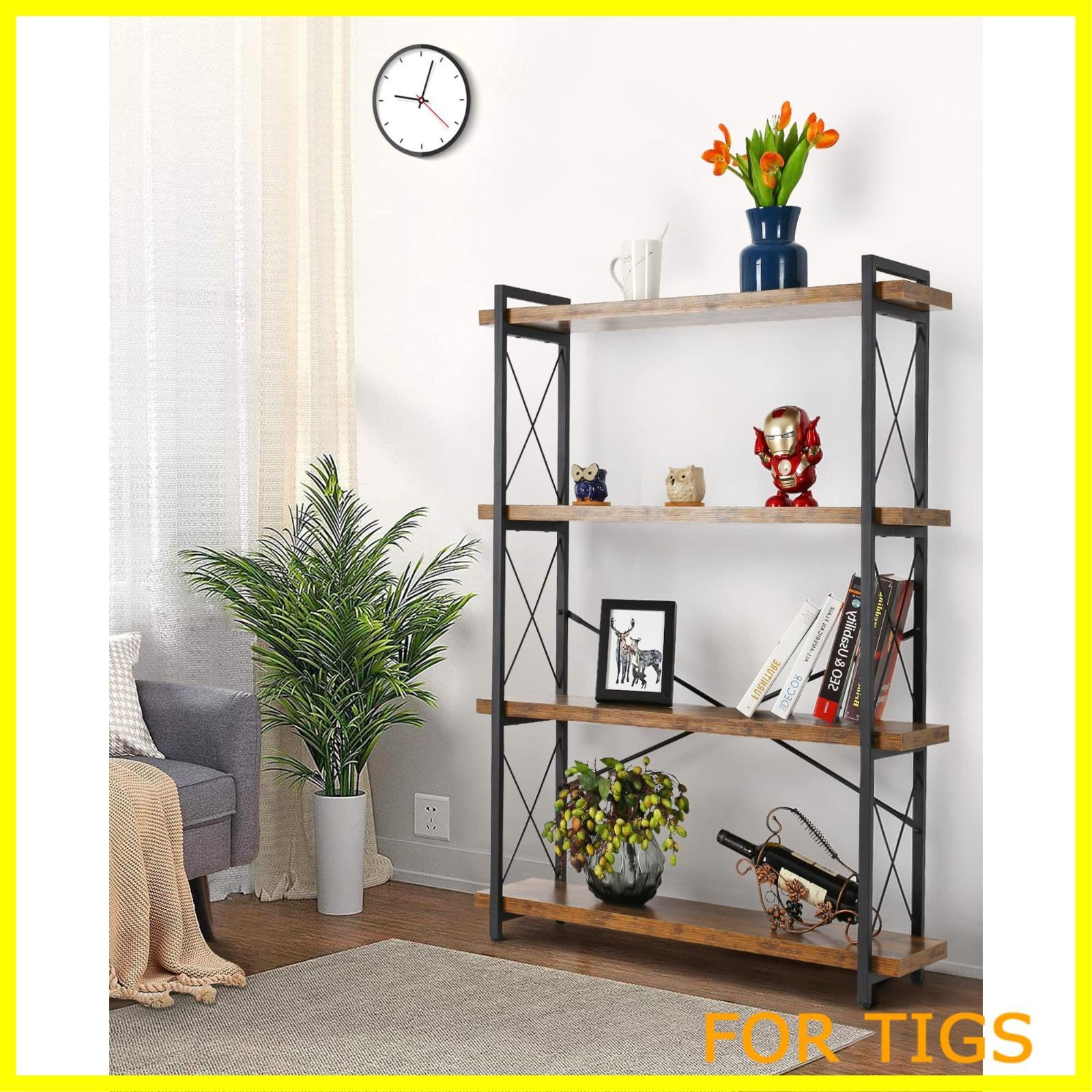 新着商品】HCHQHSラック オープンシェルフ 木製 収納 棚 おしゃれ 本棚  