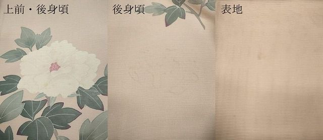 平和屋着物＊夏物 訪問着 絽 枝花文 暈し染め 銀彩 正絹 逸品