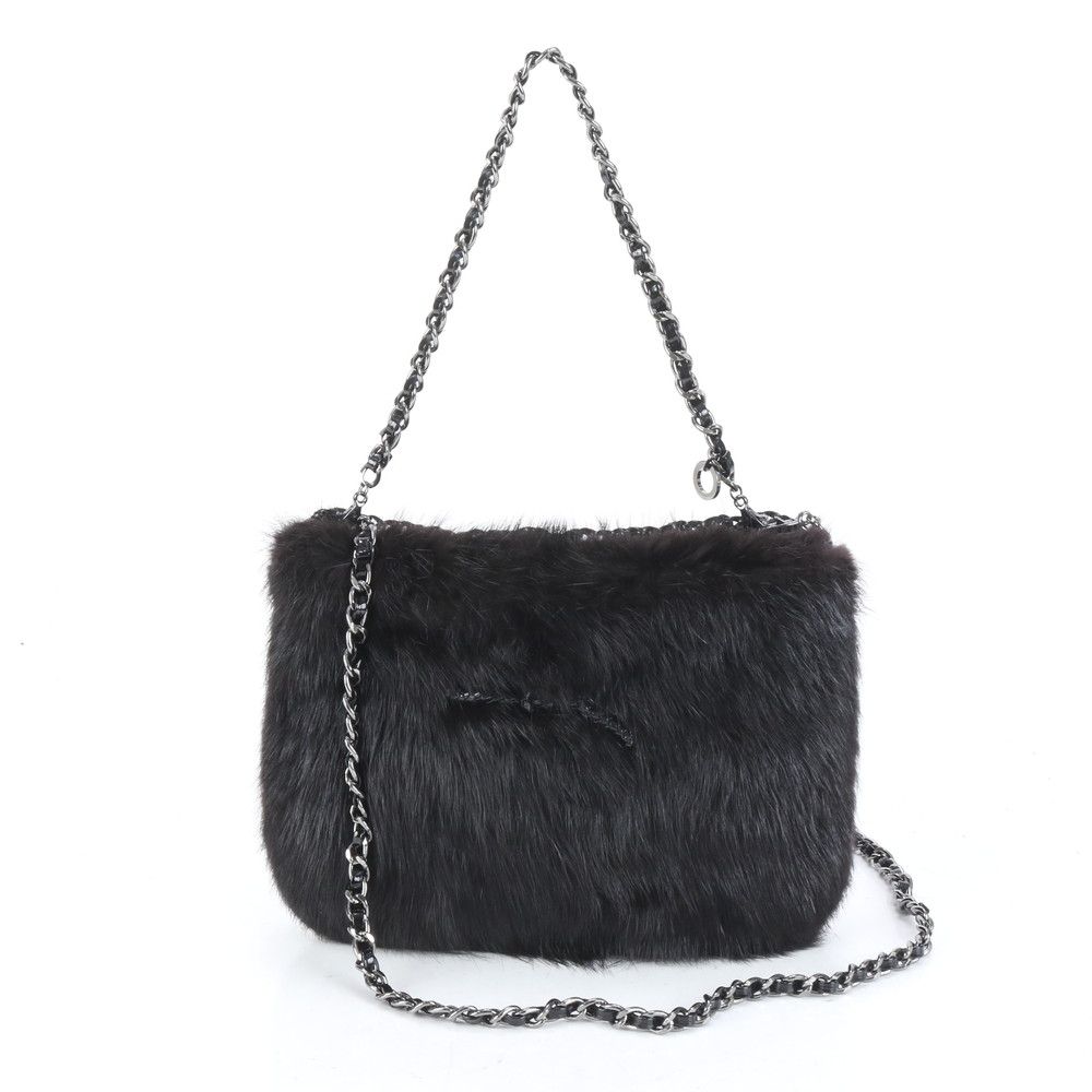 極美品 アンテプリマ ファー ワイヤーバッグ 2WAY チェーン ショルダー 