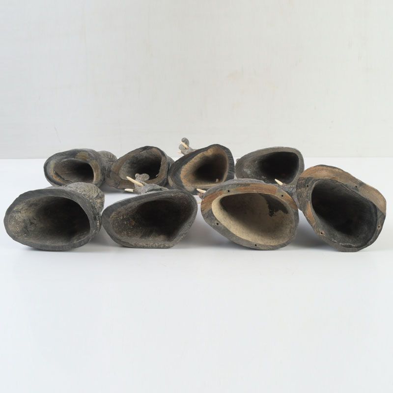 中国 水牛の角彫刻 象 置物 8点まとめて Z S30