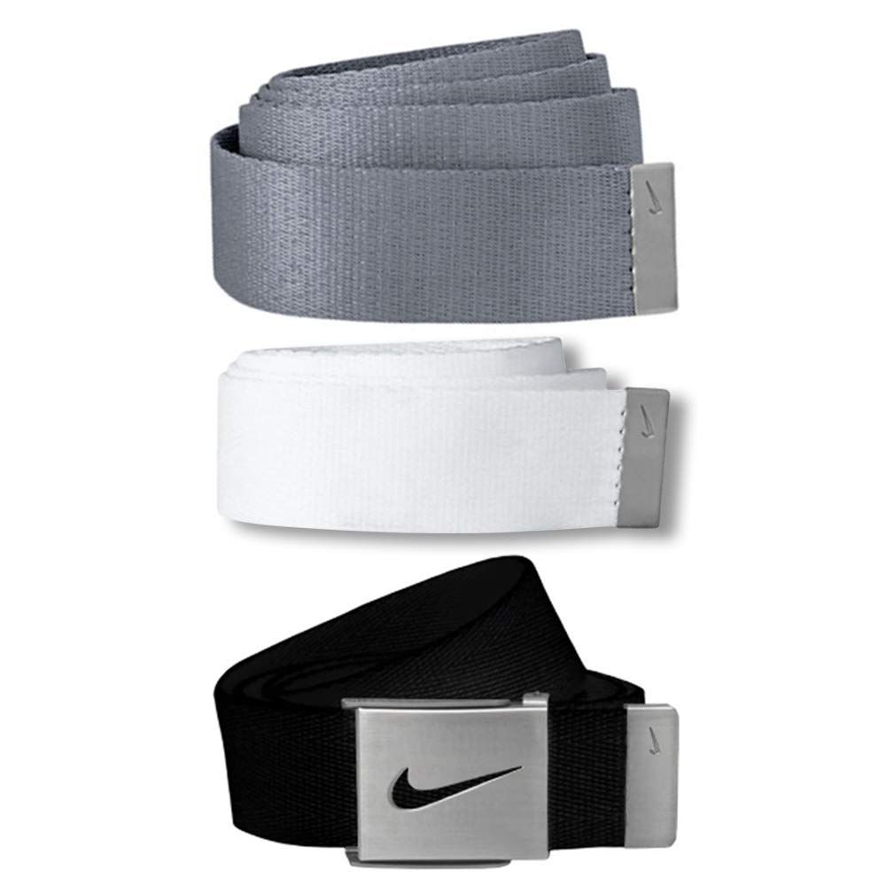 ナイキ NIKE 3-IN-1 WEB PACK BELT 3本セット バックルベルト メンズ 長さカット調節式 DS5006109 USA直輸入品 ホワイト|グレー|ブラック Free Size