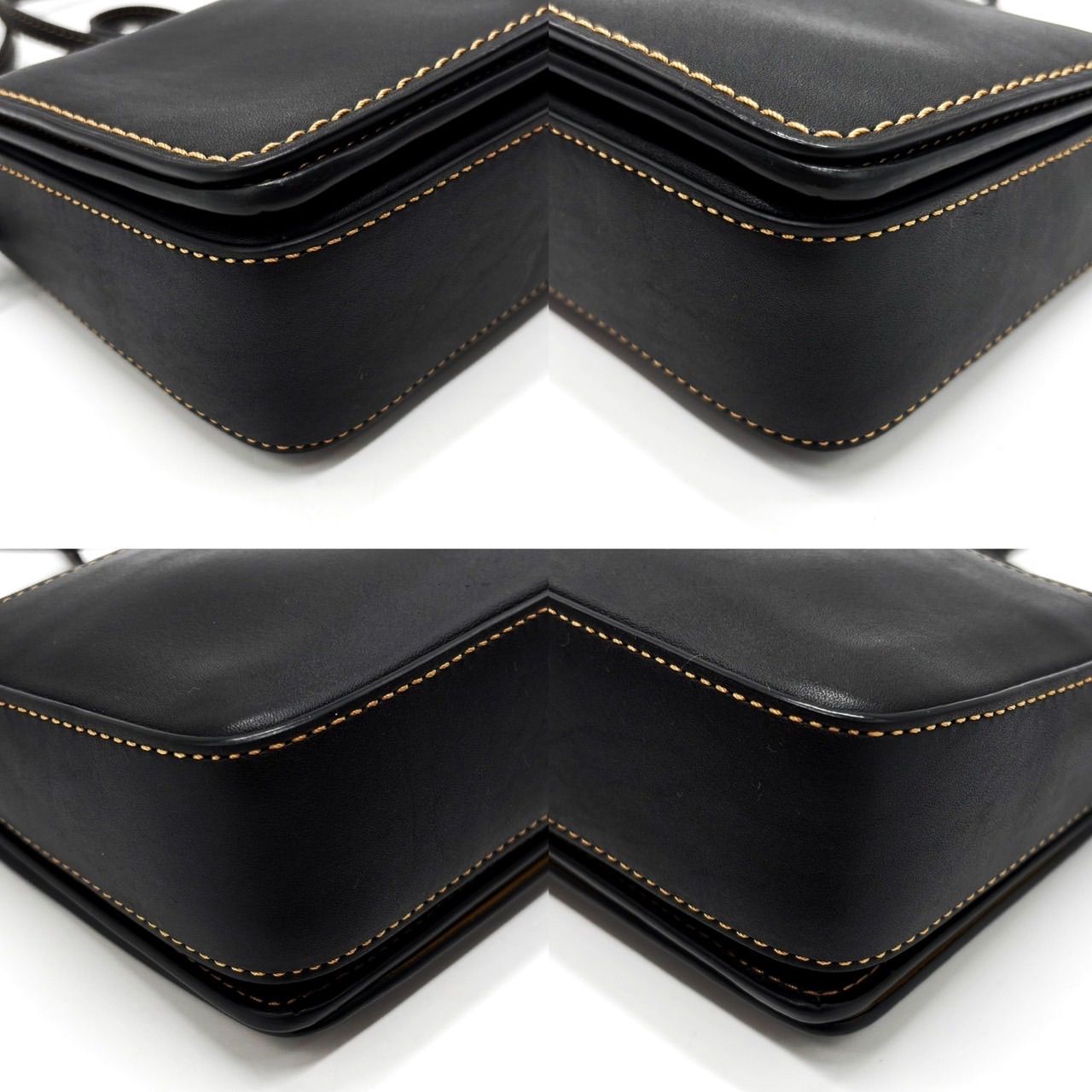 ✨美品✨ COACH コーチ ショルダーバッグ ブラック 黒 ステッチ