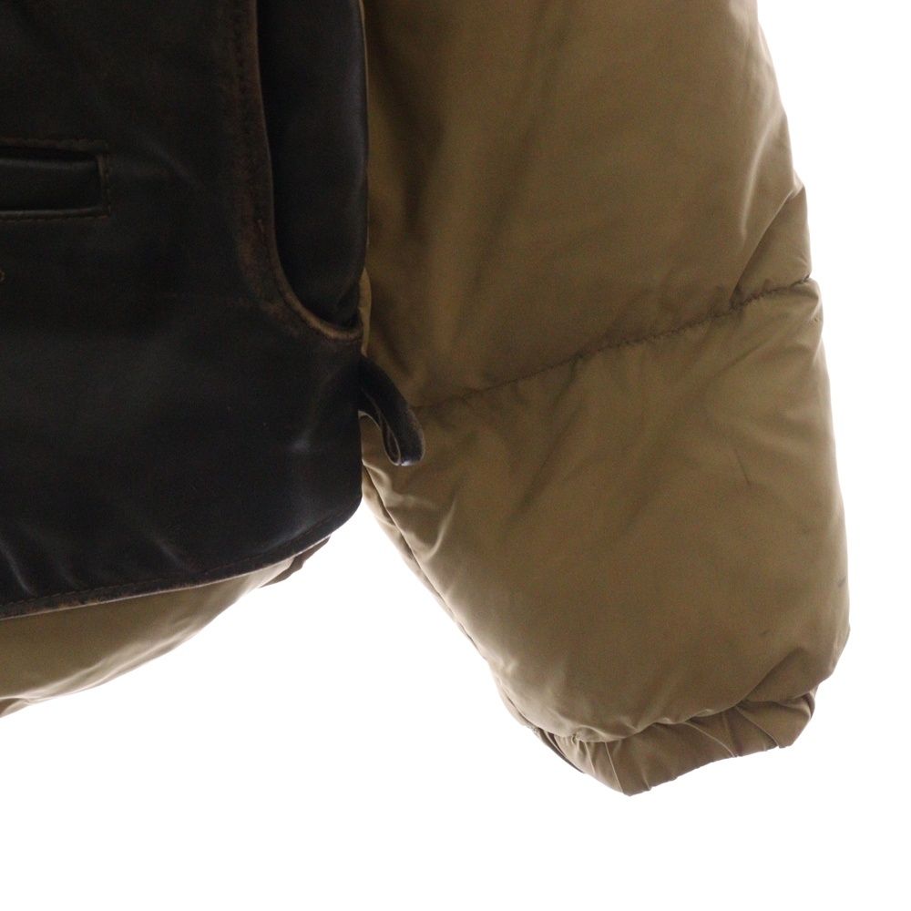 SCHOTT ショット 90S USA製 2WAY レザー ダウンベストジャケット ベージュ 126 SCHOTT (ショット) 90S USA製 2WAY レザー ダウンベストジャケット